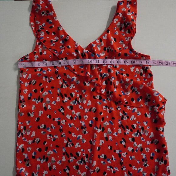 Hailey & Co Sleeveless V Neck and Back Blouse with Ruffles - Picture 2 of 6